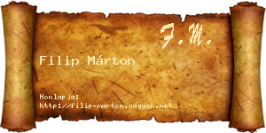 Filip Márton névjegykártya