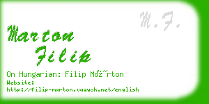 marton filip business card